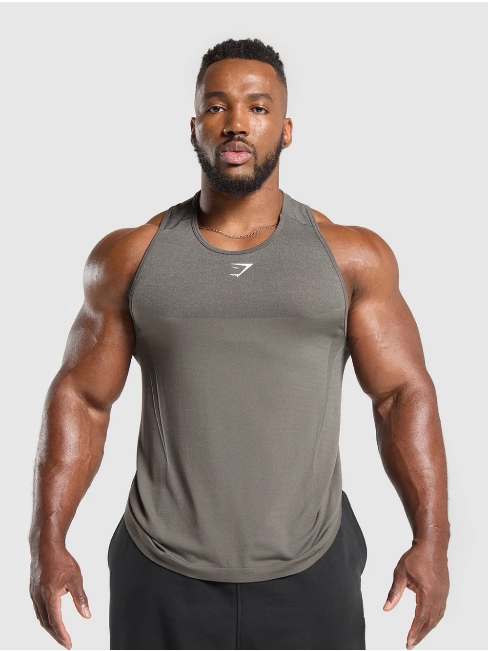Gymshark SHADOW SEAMLESS STRINGER Tanktop Sz XL Bodybuilding Logo Workout